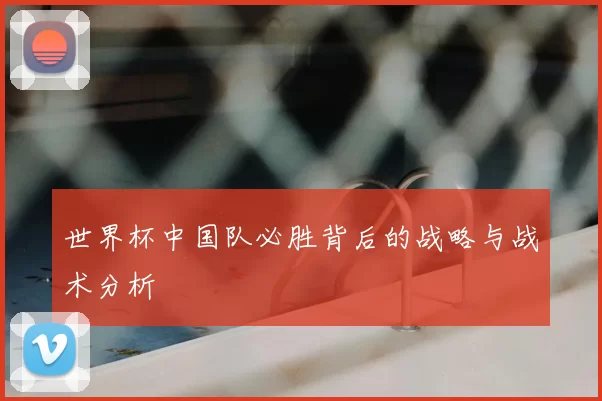 世界杯中国队必胜背后的战略与战术分析